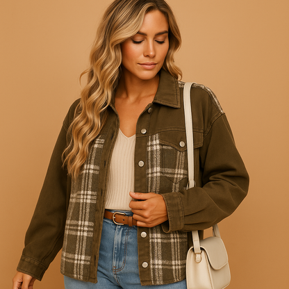 Elegant casual coat for women made from soft, breathable fabric with side pockets, perfect for daily wear or chic occasions.
