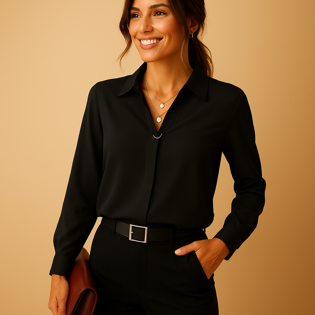 Elegant solid blouse for women | Marina - Nocini