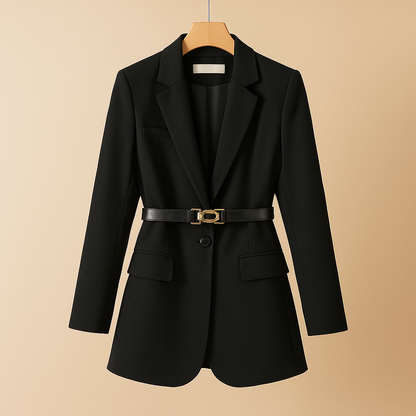 Elegant tailored blazer for women with a refined, flattering fit, ideal for work, business occasions, and evening outfits.
