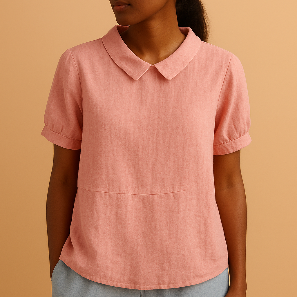 Women’s elegant tailored blouse with a classic design, suitable for office outfits, formal occasions, and smart casual looks.