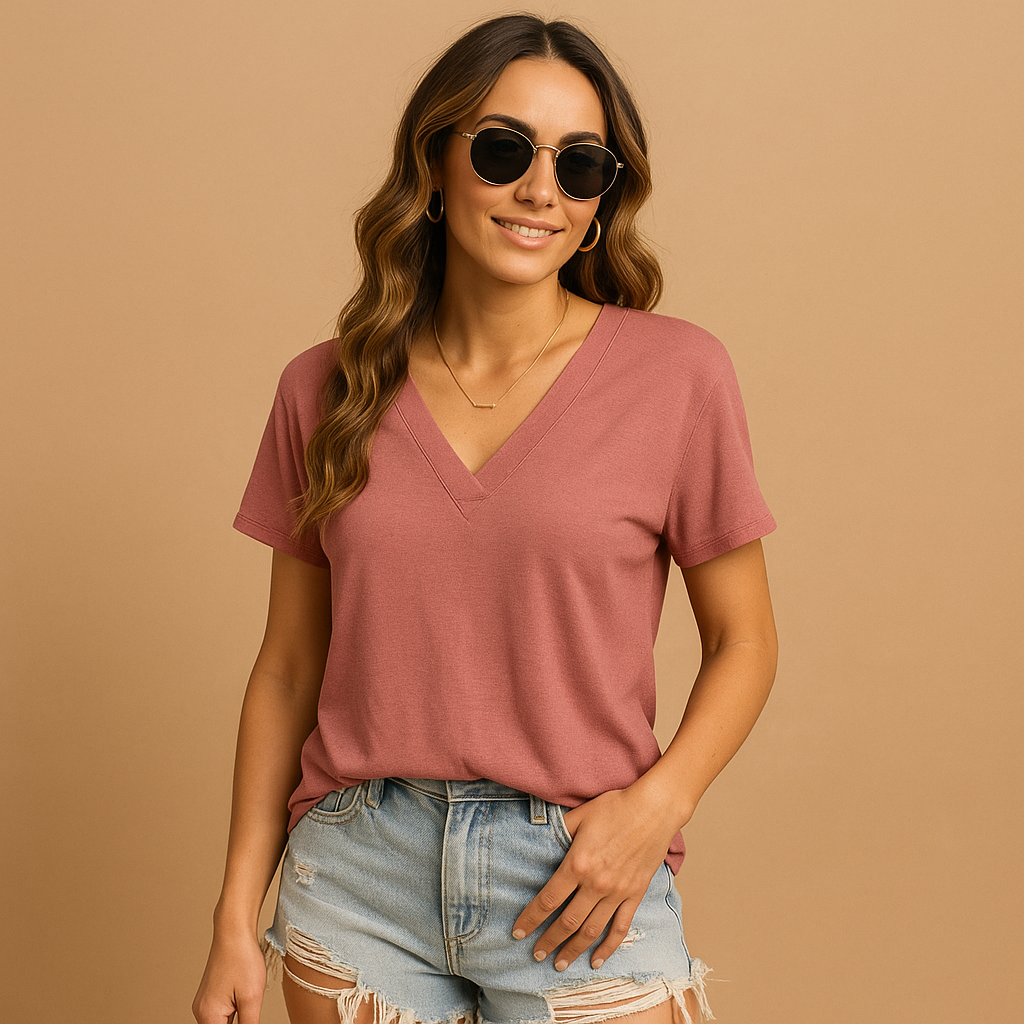 Lightweight women’s blouse with V-neck and puff sleeves, perfect for work, casual outings, or dinner occasions.