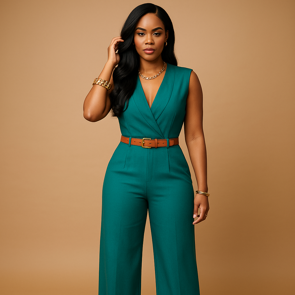 Sleek Low Neck Women's Jumpsuit Aria - Nocini