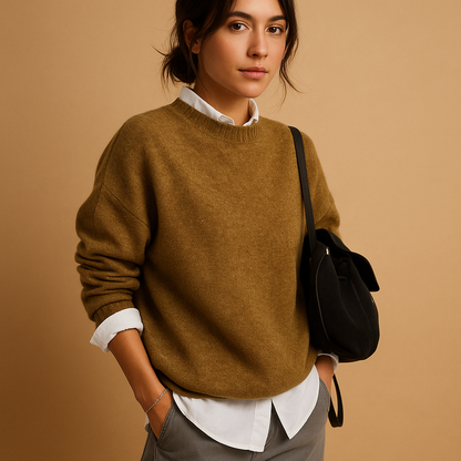 Women’s elegant wool sweater with soft feel and durable knit, perfect for casual days, semi-formal occasions, or chic office wear.