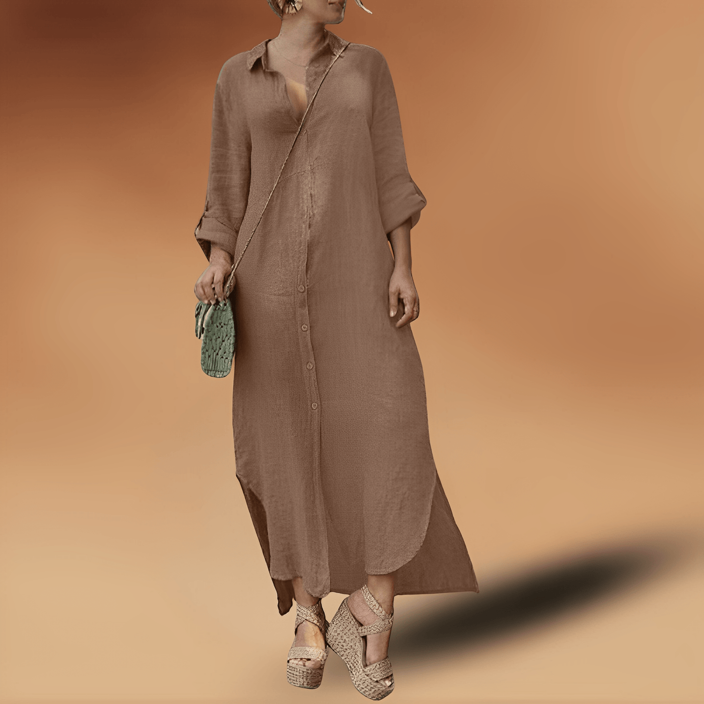 Comfy Women's Maxi Dress with Long Sleeves