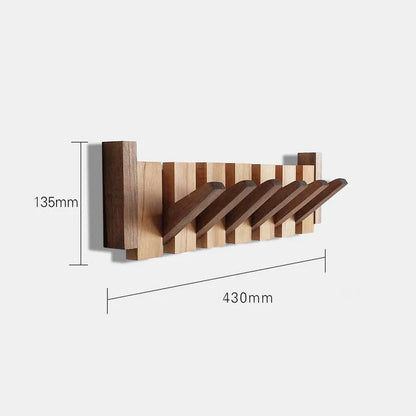 Sturdy Wood Wall Hook Rack with Music Theme