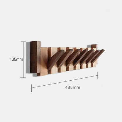 Sturdy Wood Wall Hook Rack with Music Theme