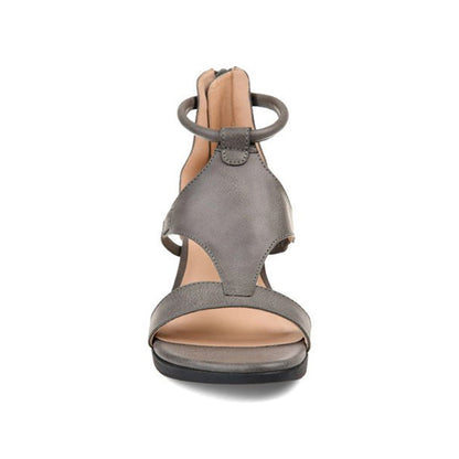 ElevateStyle Sandals | Women's Sandals with Elevated Heel and Ankle Strap Design-Black-6-Nora Luxe