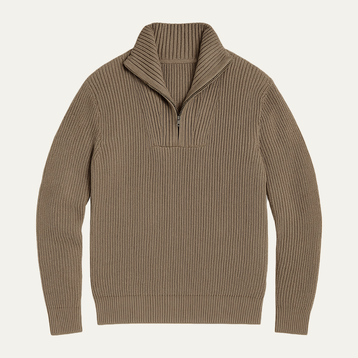 Classic Men's Cable Knit Half Zip Jumper Sweater - Nocini
