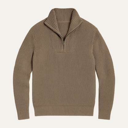 Classic Men's Cable Knit Half Zip Jumper Sweater - Nocini