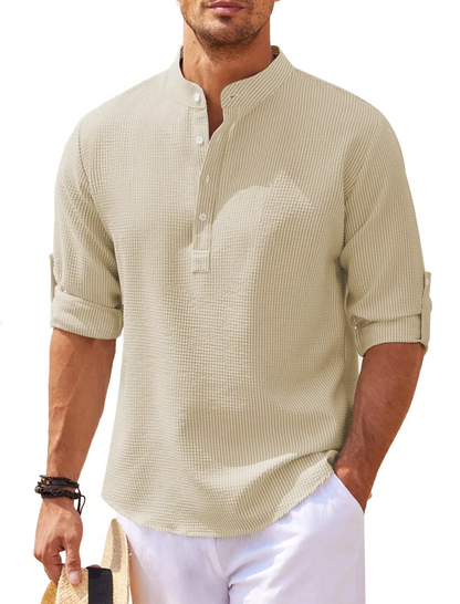 Elite Casual Men's Shirt - Urban Style-Khaki-M-Nora Luxe