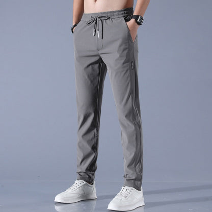 EliteFlex Chino | Stylish Regular-Fit Stretch Trousers for Men-Dark grey-M-Nora Luxe