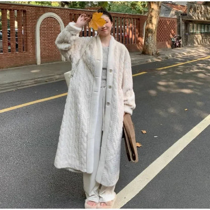 Cozy Women's Long Knitted Winter Cardigan