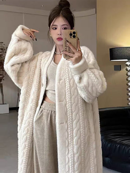 Cozy Women's Long Knitted Winter Cardigan