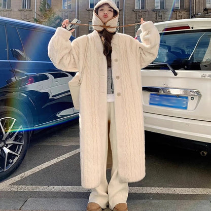 Cozy Women's Long Knitted Winter Cardigan