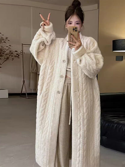 Cozy Women's Long Knitted Winter Cardigan
