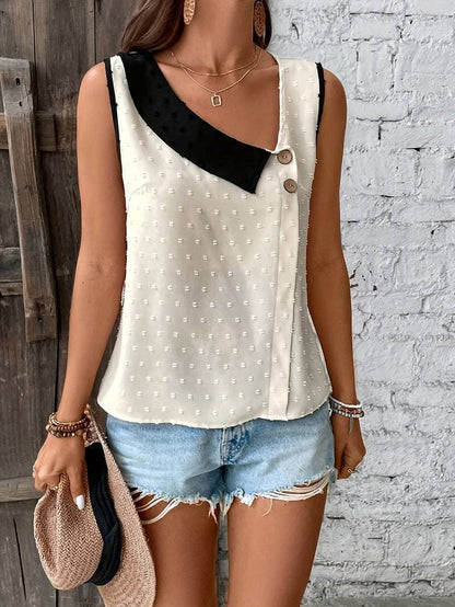 Image of Ellen | Women's Sleeveless Asymmetrical Blouse