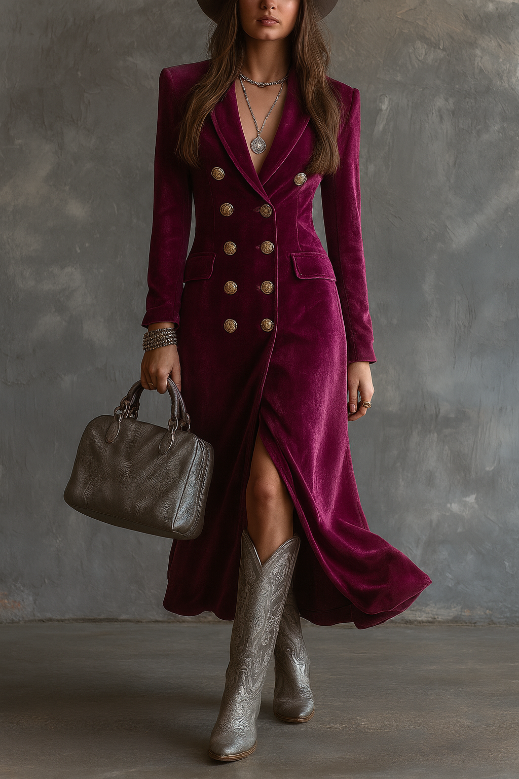 Classic Ladies' V-Neck Button Dress - Olytrend