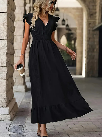Eloise Ruches Dress | Versatile and Stylish-S-Black-Nora Luxe
