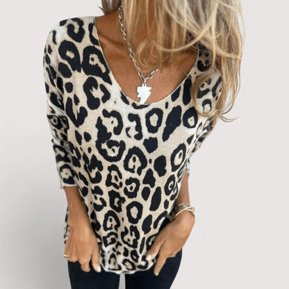 Slim Leopard Pattern Women's Blouse