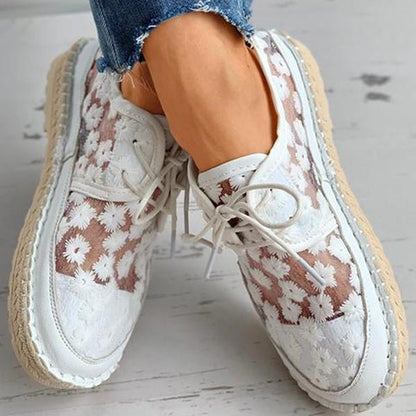 Embroidered Flower Shoes with Supportive Footbed – Lucine-White-3-State of Style