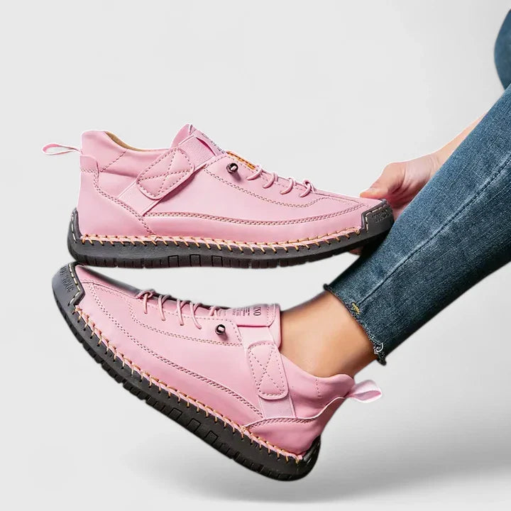 Ladies Low Heel Ankle Boot Shoes - Olytrend