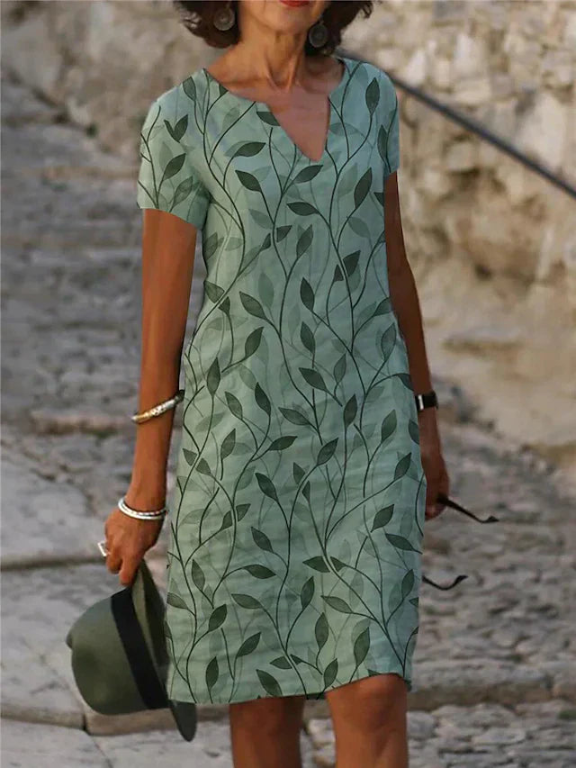 Elegant Green Dress with Sparkling Emerald Pattern - Pexav