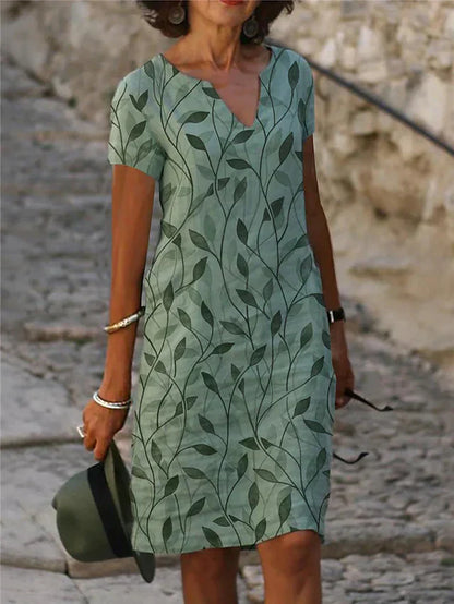 Elegant Green Dress with Sparkling Emerald Pattern - Pexav