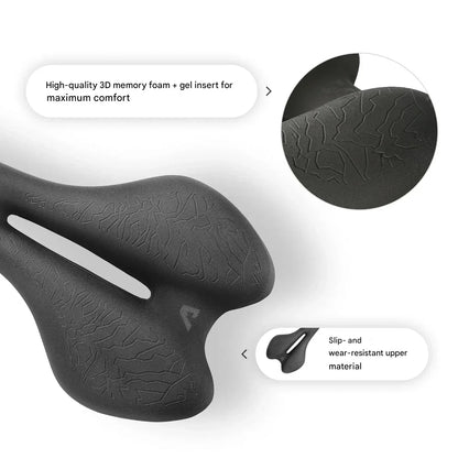 Ergonomic Bicycle Saddle with Memory Foam – SaddlePeak AirRide-Nora Luxe