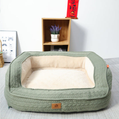 Ergonomic Dog Bed - LuxeDream-Green-XL (25.98 x 21.65 x 9.45 inches)-Nora Luxe