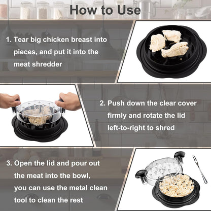 Ergonomic Meat Shredder-Black-Nora Luxe