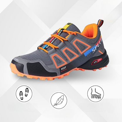Ergonomic outdoor hiking shoes with comfort cushioning – TrailStep-Black-Blue-5.5-Nora Luxe