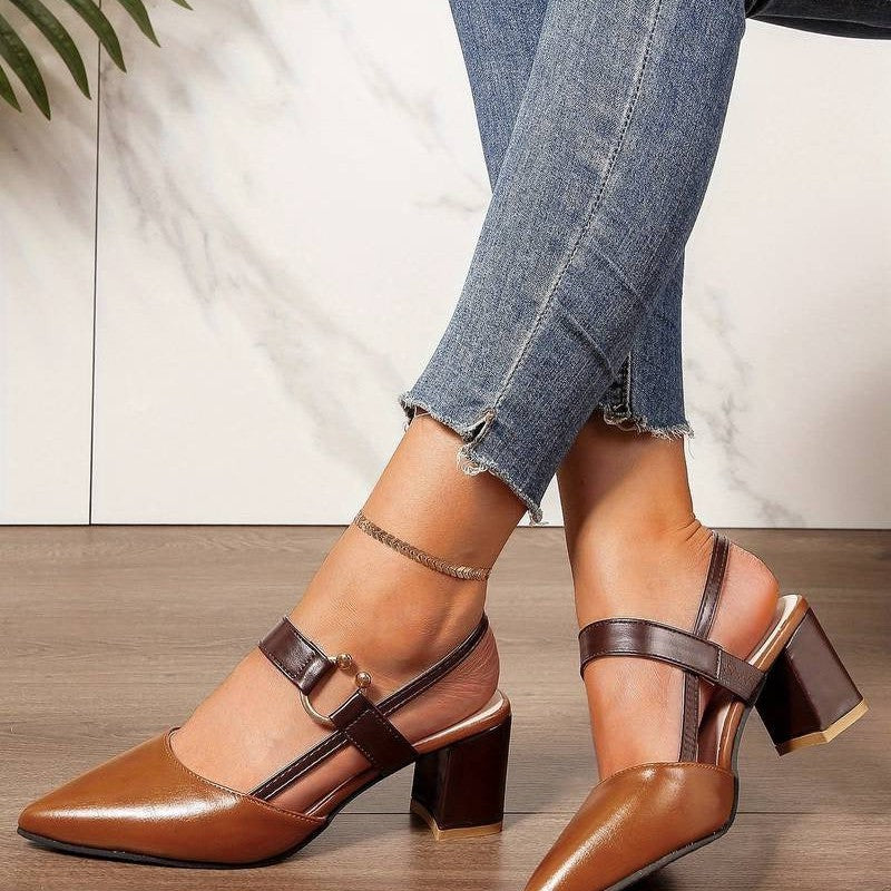 Colorful Slingback High Heel Shoes