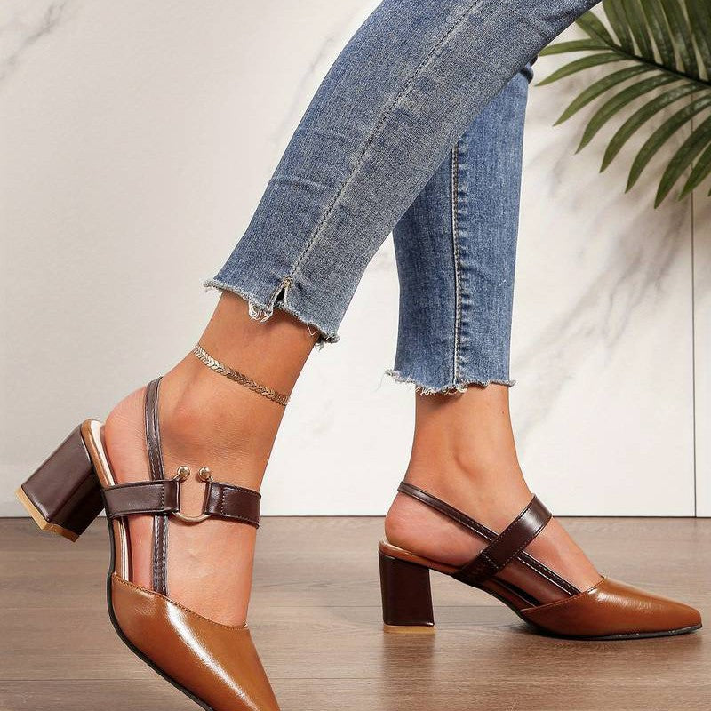 Colorful Slingback High Heel Shoes