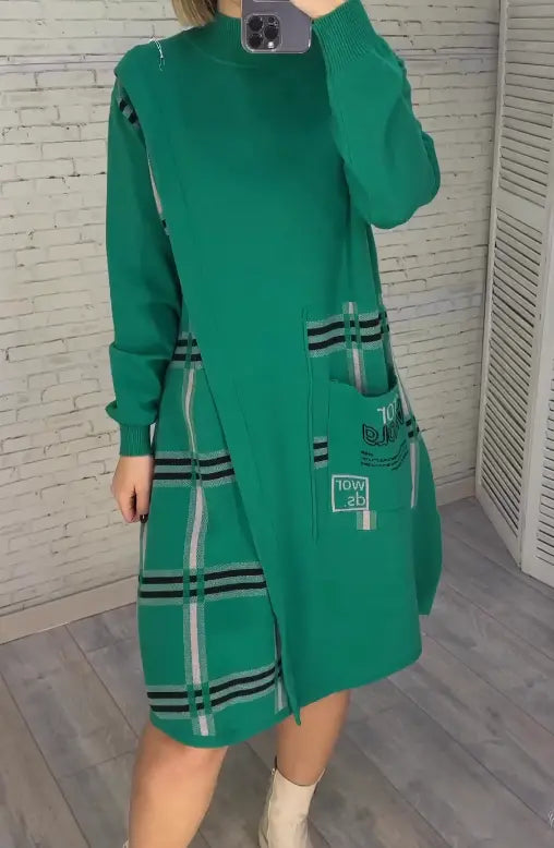 Classic Women's Long Sleeve Sweater Dress - Olytrend