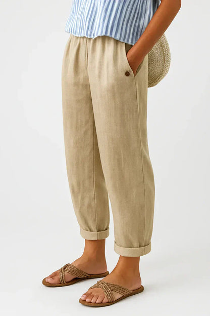 Comfortable Women's Loose Fit Ankle Pants - Olytrend