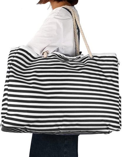 Large Water Resistant Beach Bag with Free Travel Pouch - Pexav