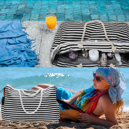 Large Water Resistant Beach Bag with Free Travel Pouch