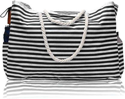 Large Water Resistant Beach Bag with Free Travel Pouch