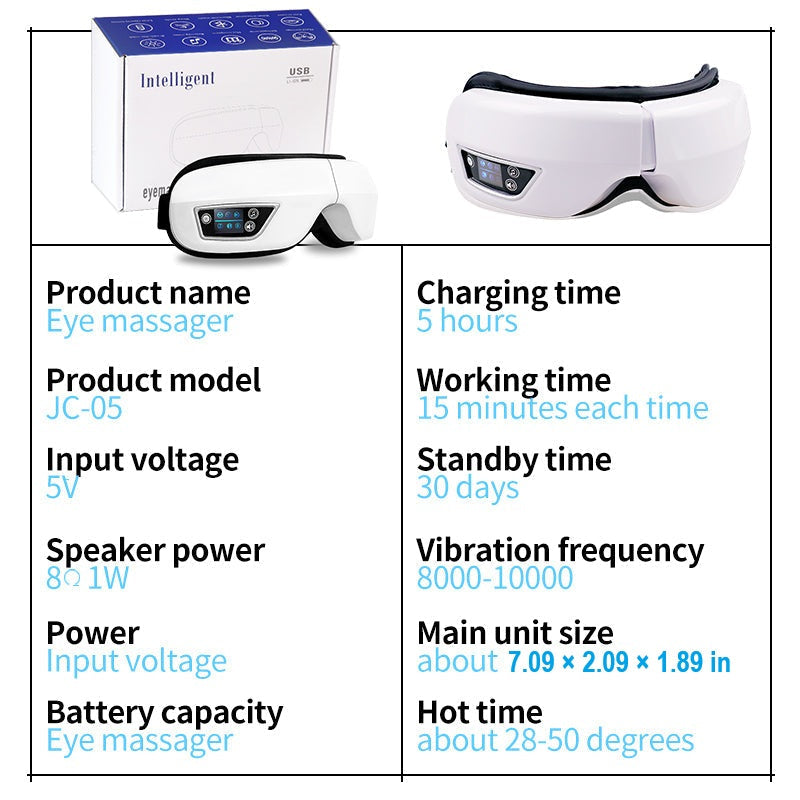 EYE MASSAGE DEVICE - AIR PRESSURE, VIBRATION & WARM COMPRESSION WITH BLUETOOTH MUSIC-Nora Luxe