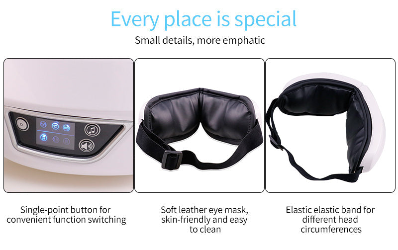 EYE MASSAGE DEVICE - AIR PRESSURE, VIBRATION & WARM COMPRESSION WITH BLUETOOTH MUSIC-Nora Luxe