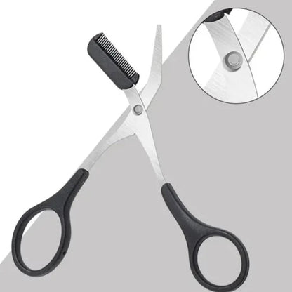 Eyebrow scissors with comb – TrimLuxe-Pink-The Livary