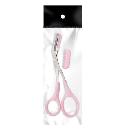 Eyebrow scissors with comb – TrimLuxe-Pink-The Livary