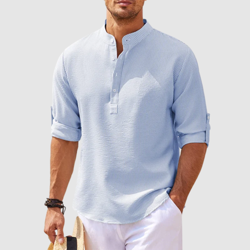 Casual Fit Men's Short Sleeve Henley Top - Olytrend