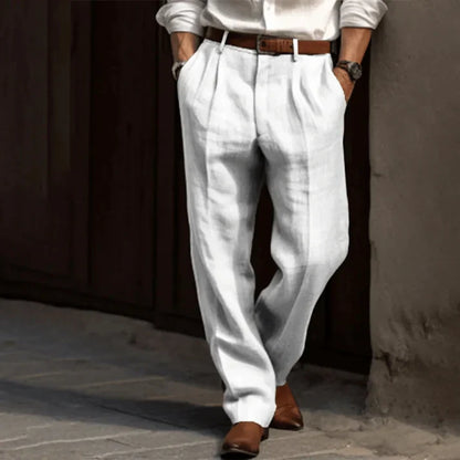 Men's Breathable Slim Fit Linen Pants