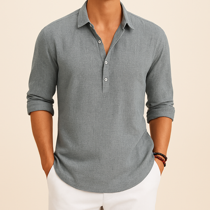 Men's Relaxed Fit Casual Long Sleeve Shirt