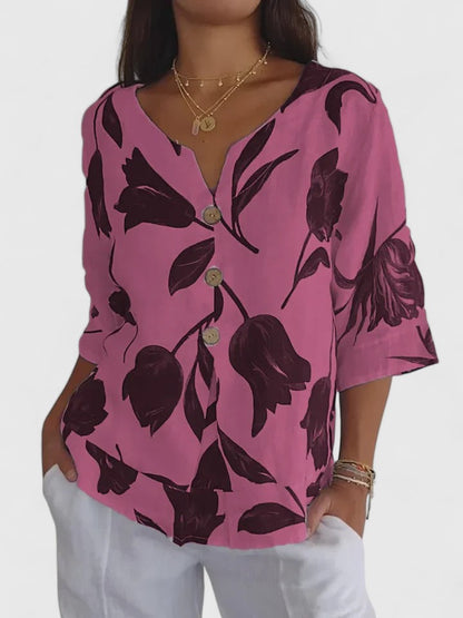 Soft Relaxed Fit V-Neck Top