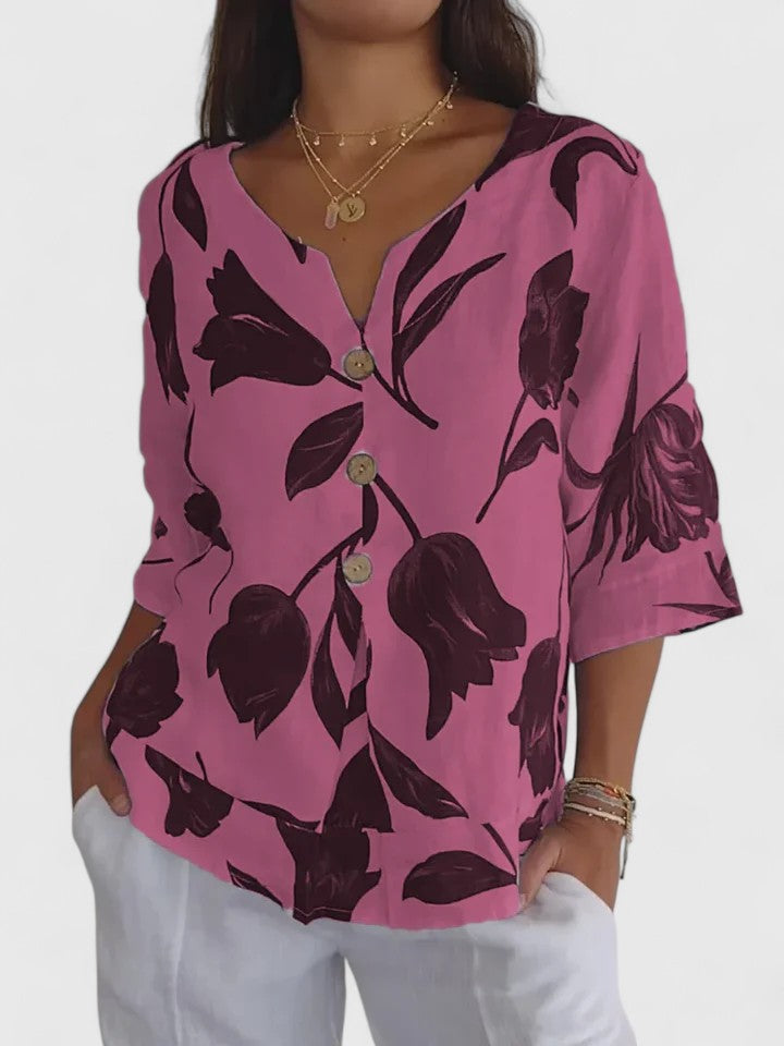 Classic V-Neck Women's Blouse for Any Event