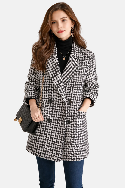 Casual Plaid Trench Coat for Women - Nocini