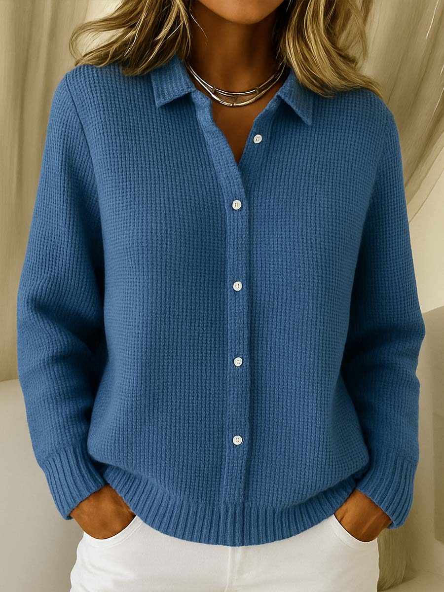 Cozy Cable Knit Button Sweater