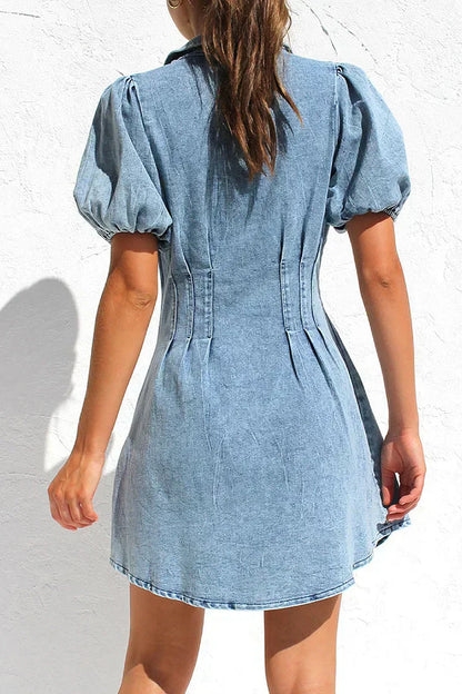 Fashionable Mini Denim Winter Dress